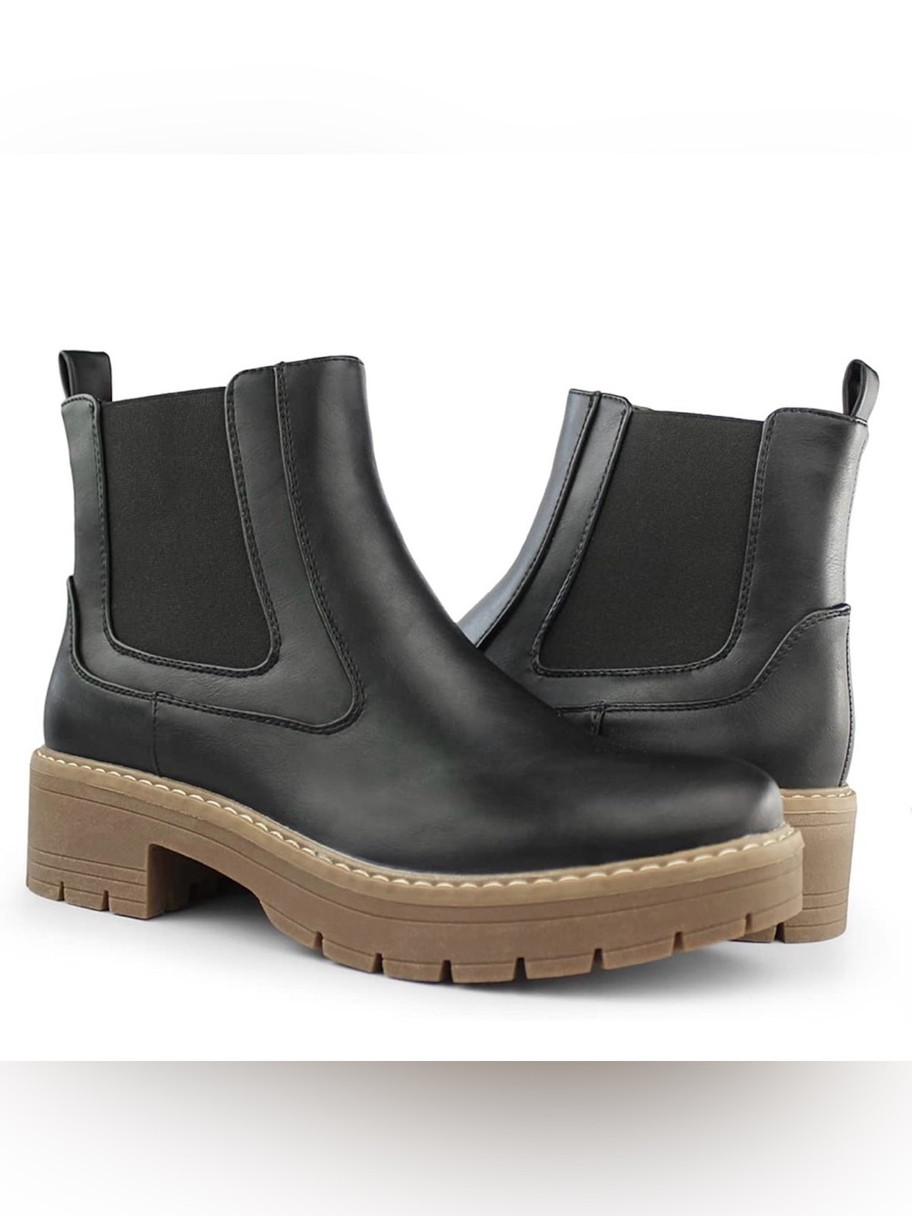 Slip On Chunky Heel Chelsea Boot Water Resistant Size 8 Once Worn